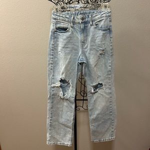 Super Cute Girls Boyfriend Light Jeans with Holes- 8